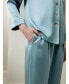 ფოტო #4 პროდუქტის Women's 22MM Gold Piping Silk Pajamas Set