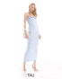 Vesper Tall bandeau bow detail bodycon midi dress in icy blue Синий, 34 - фото #1