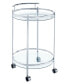 Фото #1 товара Chrissy 31" 2-Tier Round Glass Serving Cart