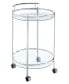 Chrissy 31" 2-Tier Round Glass Serving Cart