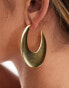 Mango drop hammered circle earrings in gold