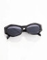 South Beach slim round sunglasses in black - фото #6