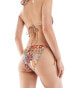 Фото #2 товара Reclaimed Vintage tie side bikini bottom with beads in western paisley print