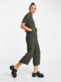 Фото #1 товара Whistles short sleeve jumpsuit in khaki