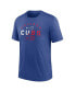 Фото #3 товара Men's Heather Royal Chicago Cubs Rewind Review Slash Tri-Blend T-shirt