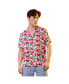 Фото #1 товара Men's Scarlet Red Rose Foliage Shirt