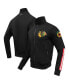 Фото #1 товара Men's Black Chicago Blackhawks Classic Chenille Full-Zip Track Jacket
