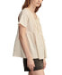 ფოტო #3 პროდუქტის Women's Cotton Embroidered Babydoll Tie-Neck Top