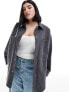 ASOS DESIGN Curve oversized twill jacket in charcoal EU 54 - фото #1