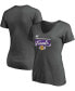 Women's Heathered Charcoal Los Angeles Lakers 2020 Western Conference Champions Locker Room V-Neck T-shirt Черный, M - фото #1