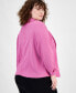 Фото #2 товара Trendy Plus Size Knit Drape-Front Blazer, Created for Macy's