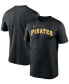 Фото #1 товара Men's Black Pittsburgh Pirates Wordmark Legend T-shirt
