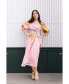 Фото #5 товара Valentina Abstract Smocked Pink Midi Dress