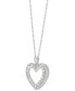 Diamond Double Heart Pendant Necklace (1 ct. t.w.) in 14k White Gold, 16" + 2" extender