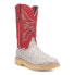 Фото #2 товара Dingo Kiwi Embroidered Ostrich Round Toe Cowboy Mens White Casual Boots DI606-1