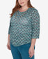 Plus Size Sedona Sky Novelty Space Dye Top with Necklace