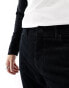 DTT cropped tapered fit cord trousers in black