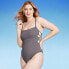 Фото #2 товара Women's Square Neck Strappy Side Ribbed One Piece Swimsuit - Shade & Shore