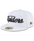 Фото #1 товара Men's White Las Vegas Raiders Logo Omaha 59Fifty Fitted Hat