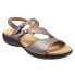 Trotters Riva T2016-043 Womens Gray Leather Strap Sandals Shoes