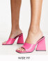 Фото #2 товара RAID Wide Fit Angel mules with angular heel in hot pink