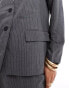 JDY collarless pinstripe blazer co-ord in grey