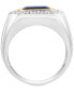 ფოტო #4 პროდუქტის EFFY® Men's Lab Grown Sapphire (3-1/3 ct. t.w.) & Lab Grown Diamond (3/4 ct. t.w.) Halo Ring in 14k Two-Tone Gold