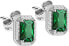 Silver earrings with green crystals Tesori SAIW57