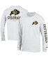 Фото #1 товара Men's White Colorado Buffaloes Team Stack 3-Hit Long Sleeve T-shirt