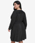 Plus Size Embellished Faux-Wrap Dress