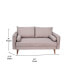 Фото #10 товара Carthage Upholstered Mid-Century Modern Pocket Spring Loveseat With Wooden Legs And Removable Back Cushions