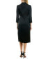 Фото #2 товара Women's 3/4-Sleeve Blazer Satin Wrap Dress