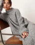 ASOS EDITION boucle chunky knit high neck maxi dress in grey