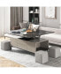 Фото #1 товара 5 Pieces Lift Top Coffee Table Set With Storage Convertible Dining Table With Ottomans