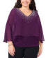 Women's V-Neck Embellished Overlay Top