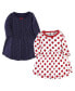 ფოტო #1 პროდუქტის Toddler Girls Cotton Long-Sleeve Dresses 2pk, Apple