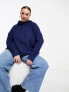 Threadbare Plus Willow hoody jumper in navy