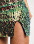 Фото #4 товара Extro & Vert sequin mini skirt in mermaid blue