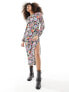 Фото #1 товара JDY long sleeve maxi dress with multi coloured flower