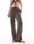 Фото #4 товара 4th & Reckless tie front beach trouser co-ord in brown