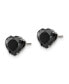 ფოტო #3 პროდუქტის Stainless Steel Polished Black Heart CZ Stud Earrings