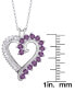 Фото #5 товара Macy's simulated Sapphire Baguette and Cubic Zirconia Heart Pendant (Also in Amethyst)