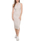 ფოტო #1 პროდუქტის Women's Sleeveless Ribbed Polo Midi Dress