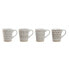 Фото #1 товара Набор из 4 кружек Mug Home ESPRIT Белый Бежевый Керамика 360 ml 9 x 7 x 10,6 cm
