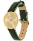 ფოტო #4 პროდუქტის Women's Ultra Slim Bee Green Leather Watch 28mm