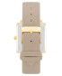 Фото #2 товара Women's Quartz Square Taupe Faux Leather Band Watch, 35mm