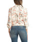 ფოტო #2 პროდუქტის Juniors' Printed Collared Button-Front Tie-Hem Top