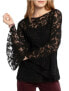 Nic+Zoe 264910 Women's Lovely Lace Top Black Size Small