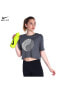 Фото #12 товара Dri-Fit Tee Crop Yoga Kadın Gri Antrenman Tişört DQ3319-068