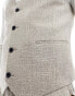 ASOS DESIGN skinny suit waistcoat in beige microtexture